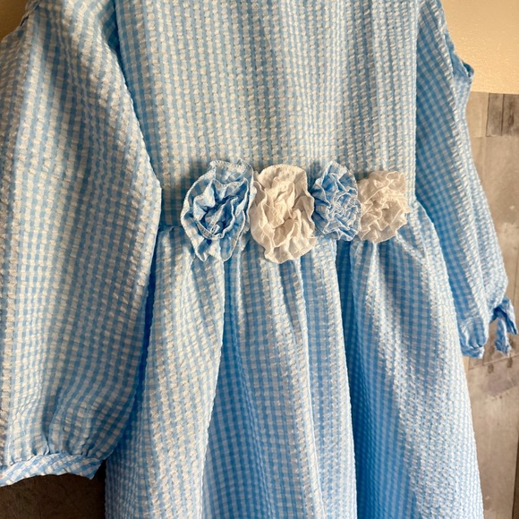 Blue and White Adorable Sweetness Cold Shoulder Sundress Size 12 - Picture 3 of 8